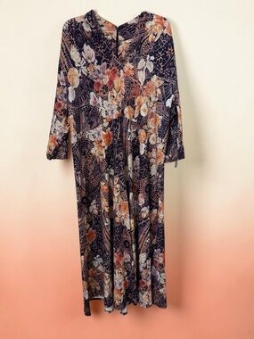 Soft Surroundings Floral Maxi Dress in Navy and Rust